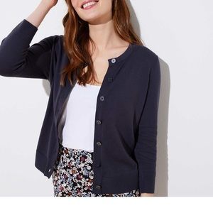 NWT Loft 3/4 Sleeve Navy Blue Cardigan